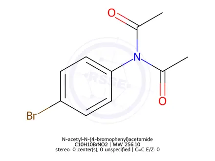 Chemical structure of N-acetyl-N-(4-bromophenyl)acetamide