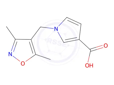 Chemical structure of 1-[(3,5-dimethyl-1,2-oxazol-4-yl)methyl]-1h-pyrrole-3-carboxylic acid
