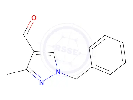 Chemical structure of 1-benzyl-3-methyl-1H-pyrazole-4-carbaldehyde