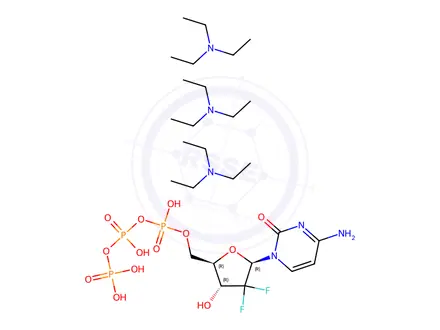 Chemical structure of Gemcitabine Triphosphate (triethylammonium salt form)