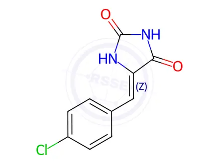 Chemical structure of 4-chloroÂ­benzÂ­alhydantoin