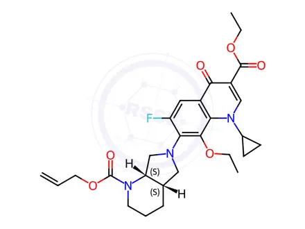 Chemical structure of N-Allyloxycarbonyl 8-Ethoxy Moxifloxacin Ethyl Ester