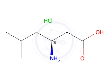 Chemical structure of (3S)-3-azanyl-5-methyl-hexanoic acid;hydrochloride