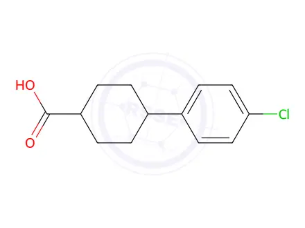 Chemical structure of 4-(4-Chlorophenyl)cyclohexanecarboxylic Acid