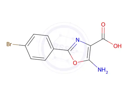 Chemical structure of 5-Amino-2-(4-bromophenyl)oxazole-4-carboxylic acid