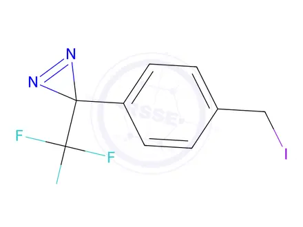 Chemical structure of 3-[4-(iodomethyl)phenyl]-3-(trifluoromethyl)diazirine