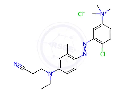 Chemical structure of 4-chloro-3-[[4-[(2-cyanoethyl)ethylamino]-m-tolyl]azo]-N,N,N-trimethylanilinium chloride