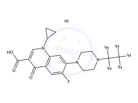 Chemical structure of Enrofloxacin-d5 HI (ethyl-d5)
