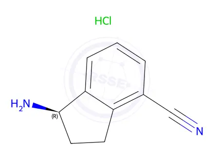 Chemical structure of (R)-1-AMino-2,3-dihydro-1H-indene-4-carbonitrile hydrochloride
