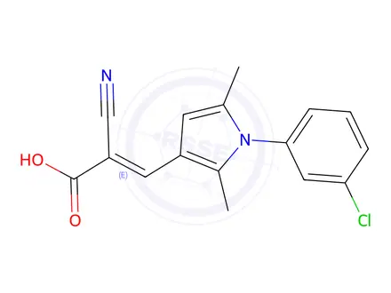Chemical structure of 3-[1-(3-Chlorophenyl)-2,5-dimethyl-1H-pyrrol-3-yl]-2-cyanoprop-2-enoic acid