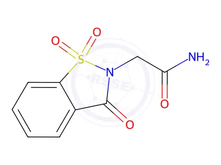Chemical structure of 2-(1,1-Dioxido-3-oxo-1,2-benzisothiazol-2(3H)-yl)acetamide