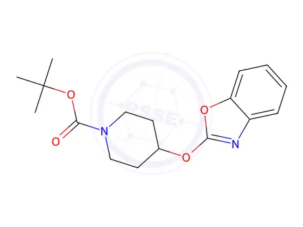 Chemical structure of tert-Butyl 4-(benzo[d]oxazol-2-yloxy)piperidine-1-carboxylate