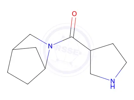 Chemical structure of 2-(pyrrolidine-3-carbonyl)-2-azabicyclo[2.2.1]heptane