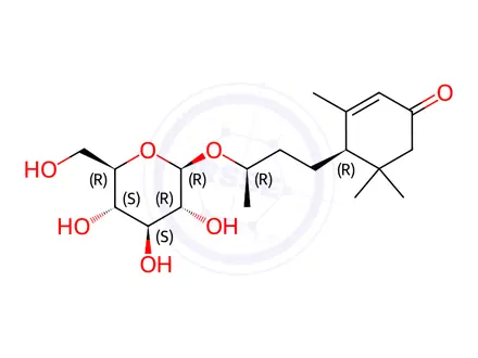 Chemical structure of Blumenol C glucoside