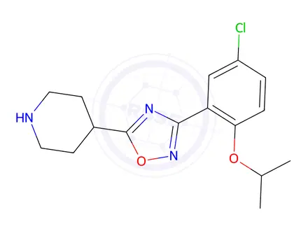 Chemical structure of 3-(5-Chloro-2-isopropoxyphenyl)-5-(piperidin-4-yl)-1,2,4-oxadiazole