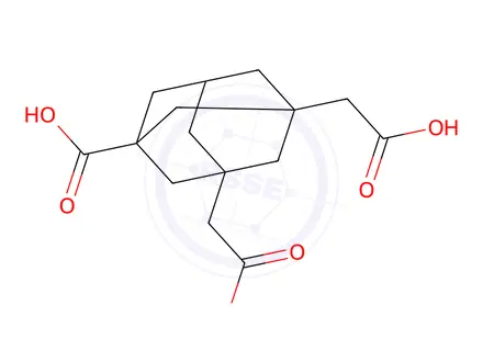 Chemical structure of 1338494-79-3 3,5-Bis(carboxymethyl)adamantane-1-carboxylic acid MFCD20441395