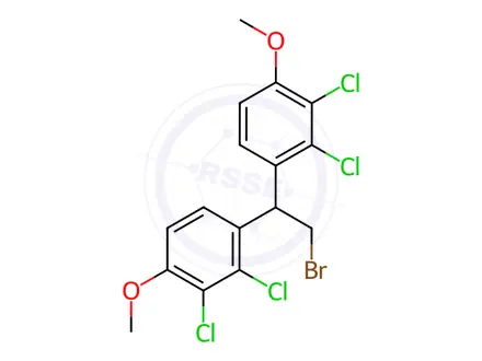Chemical structure of 4,4'-(2-Bromoethane-1,1-diyl)bis(2,3-dichloro-1-methoxybenzene)