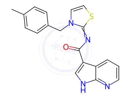 Chemical structure of (Z)-N-(3-(4-methylbenzyl)thiazol-2(3H)-ylidene)-1H-pyrrolo[2,3-b]pyridine-3-carboxamide
