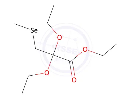 Chemical structure of 3-Methylselino-2,2-diethoxy-propanoic Acid Ethyl Ester