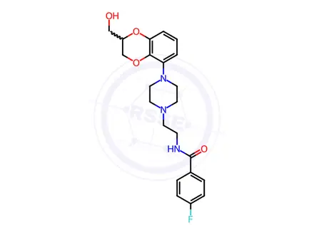 Chemical structure of [5-[4-[2-[(4-FLUOROBENZOYL)AMINO]ETHYL]PIPERAZIN-1-YL]-1,4-BENZODIOXAN-2-YL]METHANOL