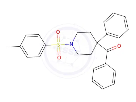 Chemical structure of 4-benzoyl-4-phenyl-1-(p-tolylsulphonyl)piperidine