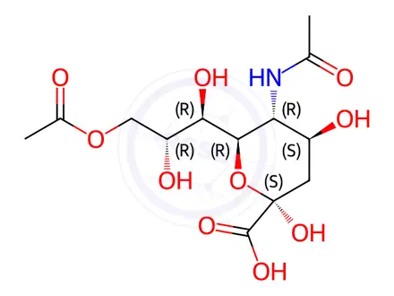 Chemical structure of N,9-O-Diacetylneuraminic Acid