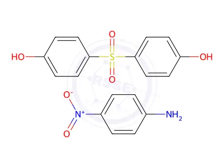 Chemical structure of Phenol, 4,4'-sulfonylbis-, Me sulfited, coupled with diazotized 4-nitrobenzenamine