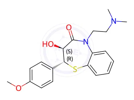 Chemical structure of (2R,3S)-5-(2-(Dimethylamino)ethyl)-3-hydroxy-2-(4-methoxyphenyl)-2,3-dihydrobenzo[b][1,4]thiazepin-4(5H)-one