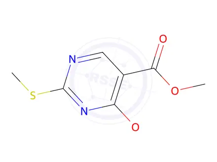 Chemical structure of 5-Pyrimidinecarboxylic acid, 4-methoxy-2-(methylthio)-, methyl ester