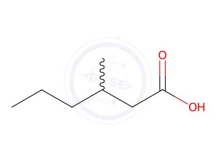 Chemical structure of 3-Methylhexanoic acid