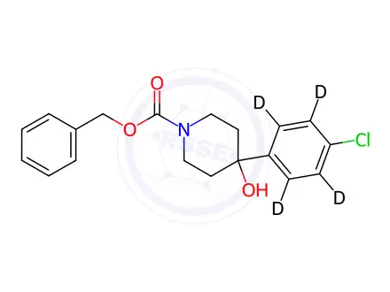 Chemical structure of N-Benzyloxycarbonyl-4-(4-chlorophenyl-d4)-4-piperidinol