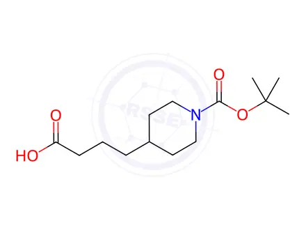 Chemical structure of 4-(1-Boc-piperidine-4-yl)-butanoic acid