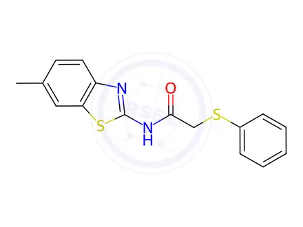 Chemical structure of N-(6-Methylbenzo[d]thiazol-2-yl)-2-(phenylthio)acetamide
