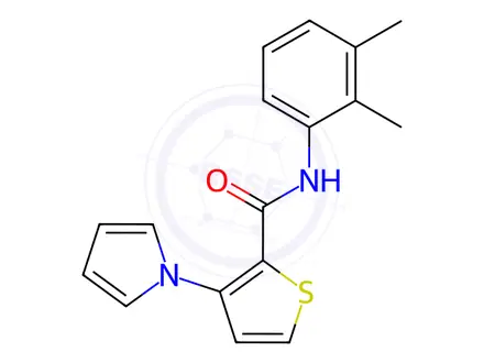 Chemical structure of N-(2,3-dimethylphenyl)-3-(1H-pyrrol-1-yl)thiophene-2-carboxamide