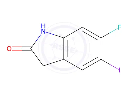 Chemical structure of 6-fluoro-5-iodoindolin-2-one