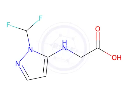 Chemical structure of N-[1-(difluoromethyl)-1H-pyrazol-5-yl]glycine