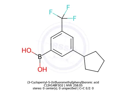 Chemical structure of (3-Cyclopentyl-5-(trifluoromethyl)phenyl)boronic acid