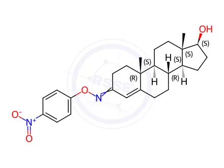 Chemical structure of 17β-Hydroxyandrost-4-en-3-one O-(p-nitrophenyl)oxime