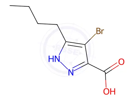Chemical structure of 4-Bromo-5-butyl-1H-pyrazole-3-carboxylic acid