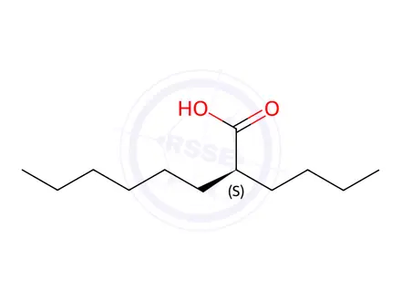 Chemical structure of Octanoic acid, 2-butyl-, (2S)-