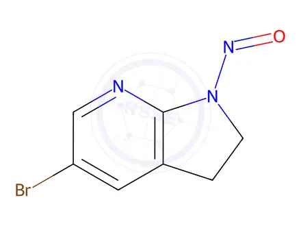 Chemical structure of 5-bromo-1-nitroso-1H,2H,3H-pyrrolo[2,3-b]pyridine