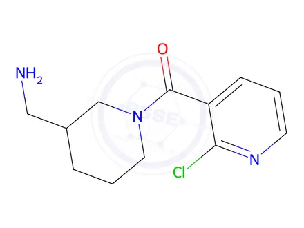 Chemical structure of (3-(aminomethyl)piperidin-1-yl)(2-chloropyridin-3-yl)methanone