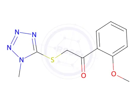 Chemical structure of 1-(2-Methoxyphenyl)-2-((1-methyl-1h-tetrazol-5-yl)thio)ethan-1-one