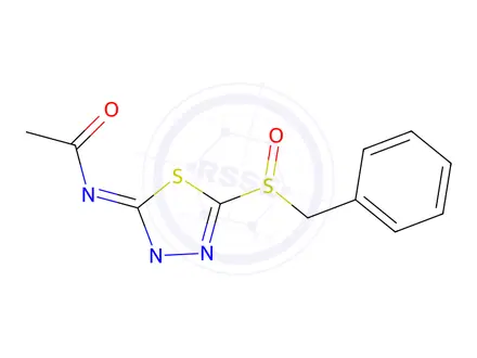 Chemical structure of 5-(Acetylimino)-4-methyl-2-benzyl sulfinyl-1,3,4-thiadiazole