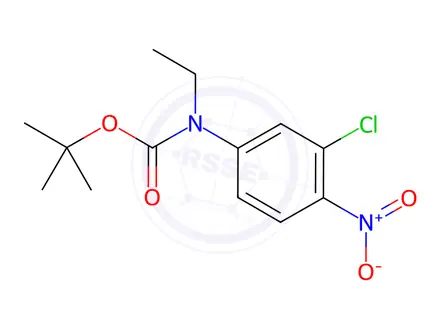Chemical structure of Carbamic acid, N-(3-chloro-4-nitrophenyl)-N-ethyl-, 1,1-dimethylethyl ester
