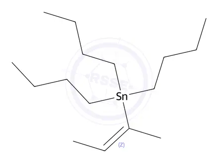 Chemical structure of (Z)-Tributyl(1-methyl-1-propenyl)stannane