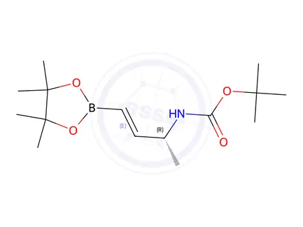 Chemical structure of tert-Butyl (R,E)-(4-(4,4,5,5-tetramethyl-1,3,2-dioxaborolan-2-yl)but-3-en-2-yl)carbamate