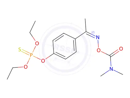 Chemical structure of Phosphorothioic acid, O,O-diethyl O-(4-(1-((((dimethylamino)carbonyl)o xy)imino)ethyl)phenyl) ester