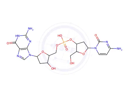 Chemical structure of deoxycytidylyl-(3'-5')-deoxyguanosine