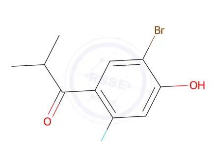 Chemical structure of 1-(5-Bromo-2-fluoro-4-hydroxyphenyl)-2-methylpropan-1-one